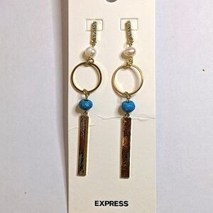 NWT Express "Everything" Gold‎ Tone Drop Earrings